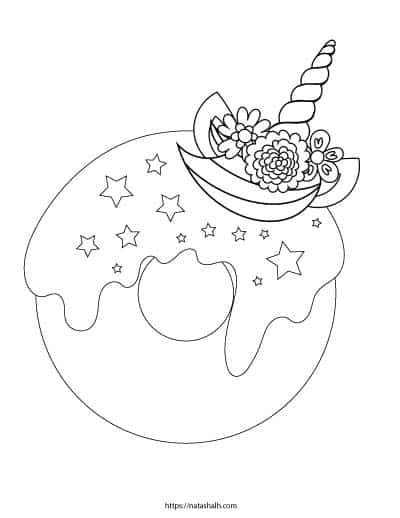 Free printable donut coloring pages