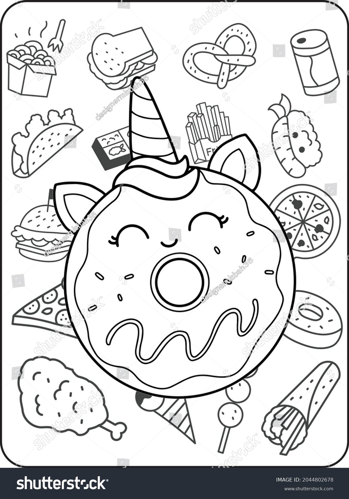 Hakuun cute kawaii coloring page kids cartoon liittyvã vektorikuva rojaltivapaa