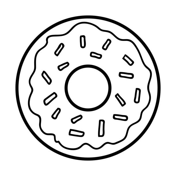 Coloring book donut cartoon characters stock illustrations royalty