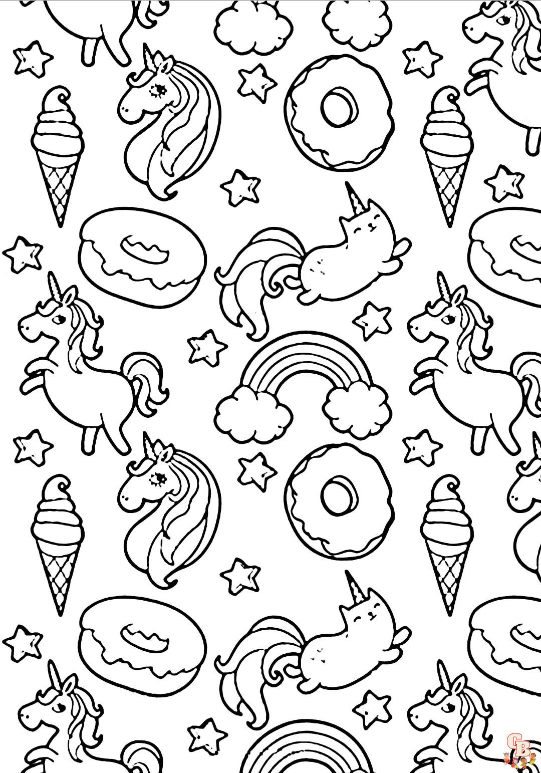 Free printable donut coloring pages for kids