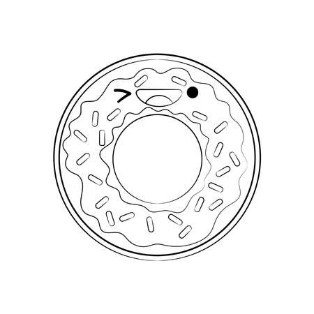 Donut coloring page cliparts stock vector and royalty free donut coloring page illustrations