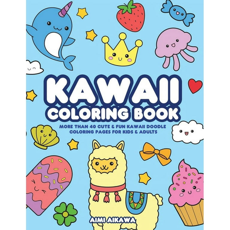 Kawaii coloring book more than cute fun kawaii doodle coloring pages for kids adults paperback