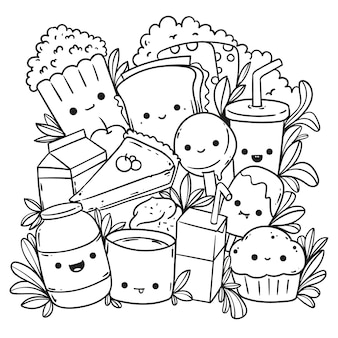 Cute doodle coloring pages images