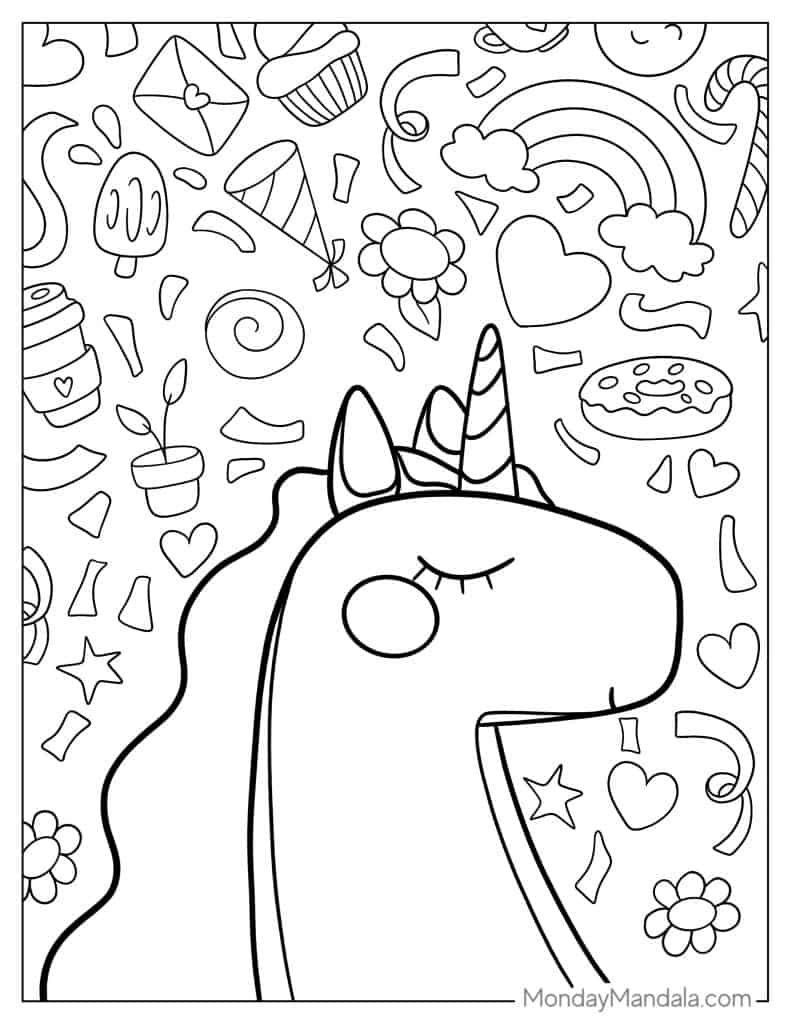 Unicorn coloring pages free pdf printables