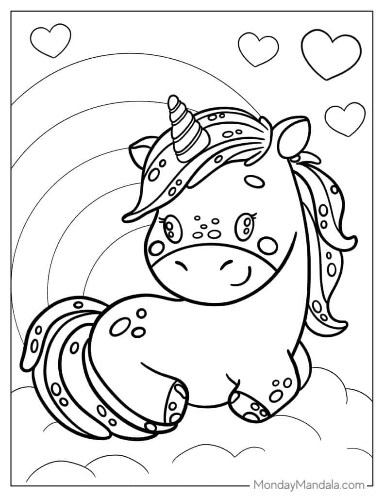 Unicorn coloring pages free pdf printables