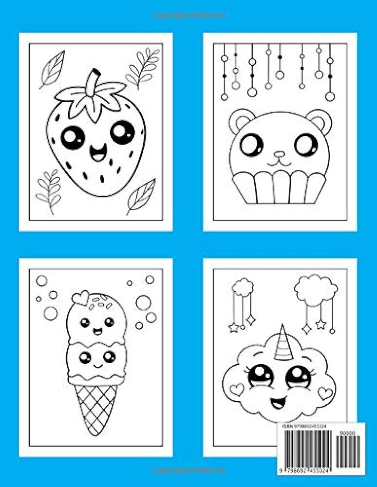 Easy kawaii coloring book cute coloring book for kids of all ages fun and relaxing kawaii coloring pages jones nora books