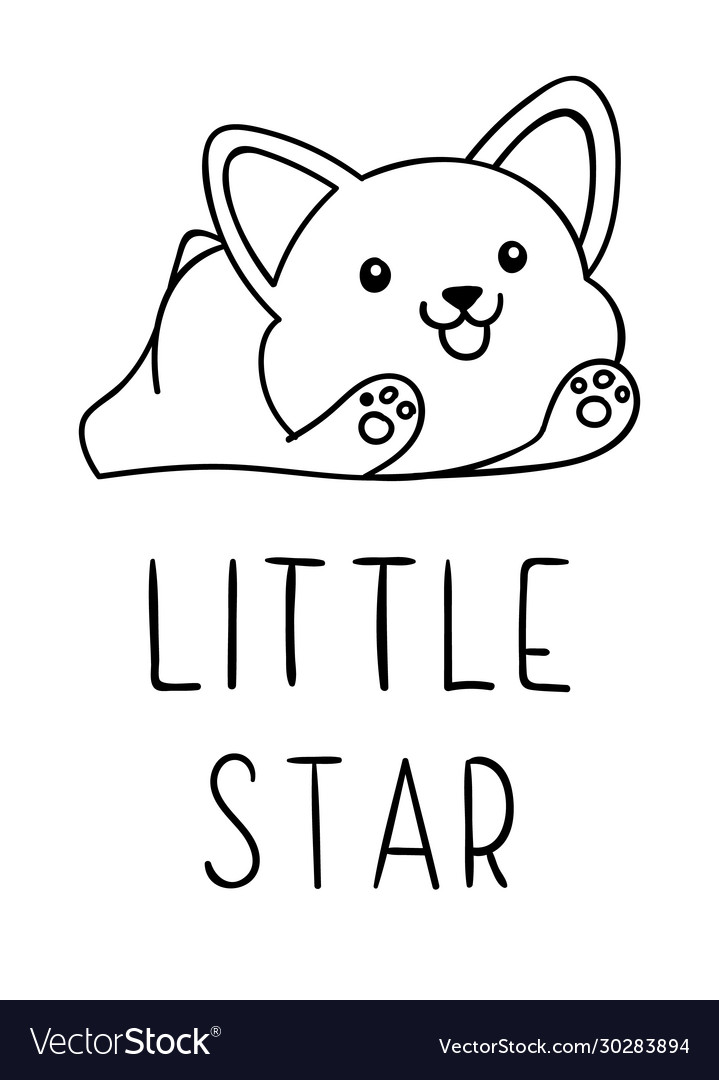 Coloring pages black and white cute kawaii hand vector image
