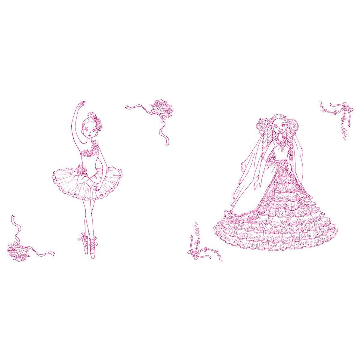 Girls coloring book mary rolas kawaii life