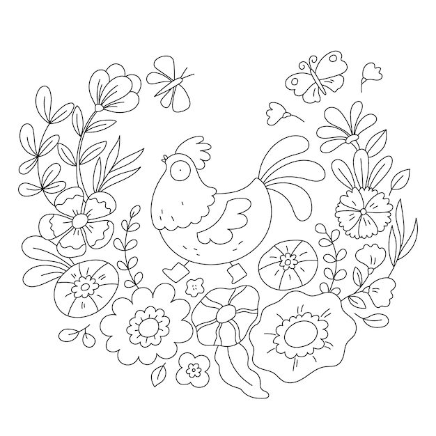 Free vector hand drawn kawaii coloring book illustration