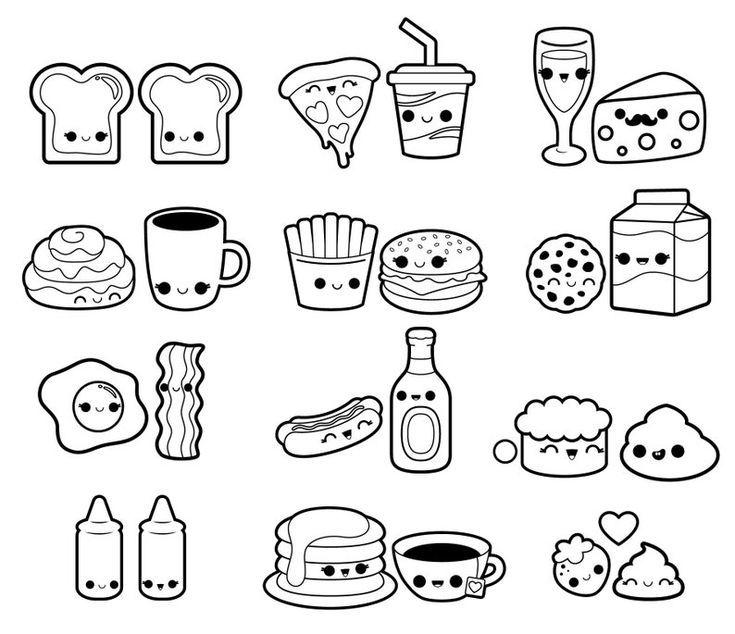 Food digital stamp valentine digital stamp coffee digital stamp pizza digital stamp fast food digital stamp sushi digital stamp
