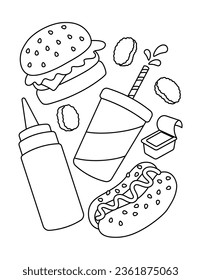 Food coloring pages stock photos