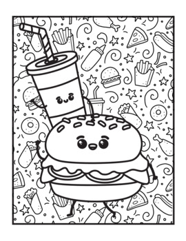 Kawaii food coloring worksheets luckydollar by kinders activities