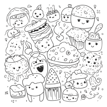 Cute food coloring pages images free outline sketch drawing vector wing drawing food drawing ring drawing png and vector with transparent background for free download