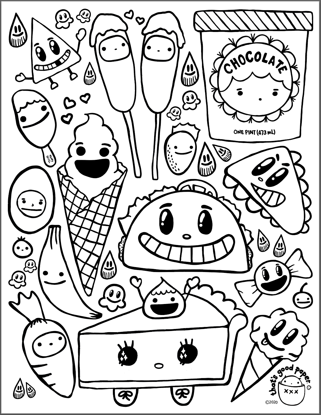 Super snack printable coloring sheets digital download jessica yamasaki