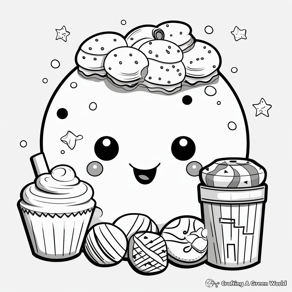 Food kawaii coloring pages