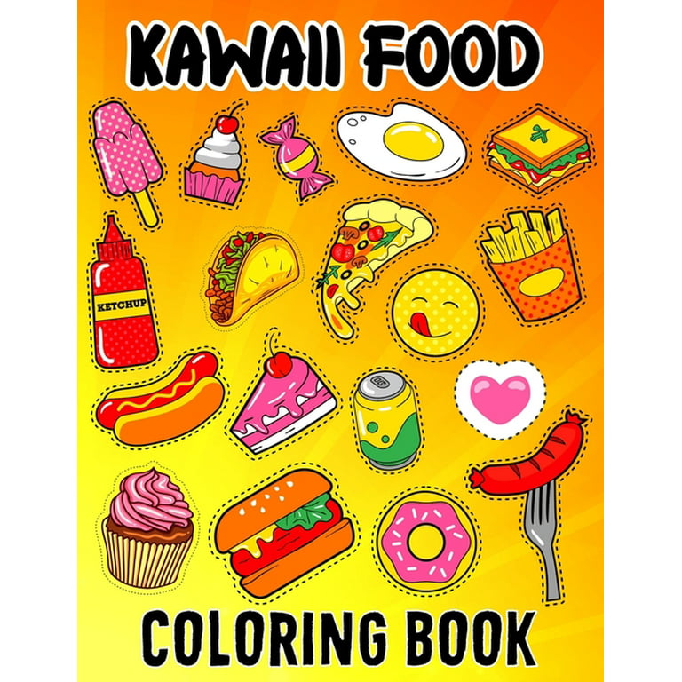 Kawaii food coloring book kawaii food coloring book for kids ages