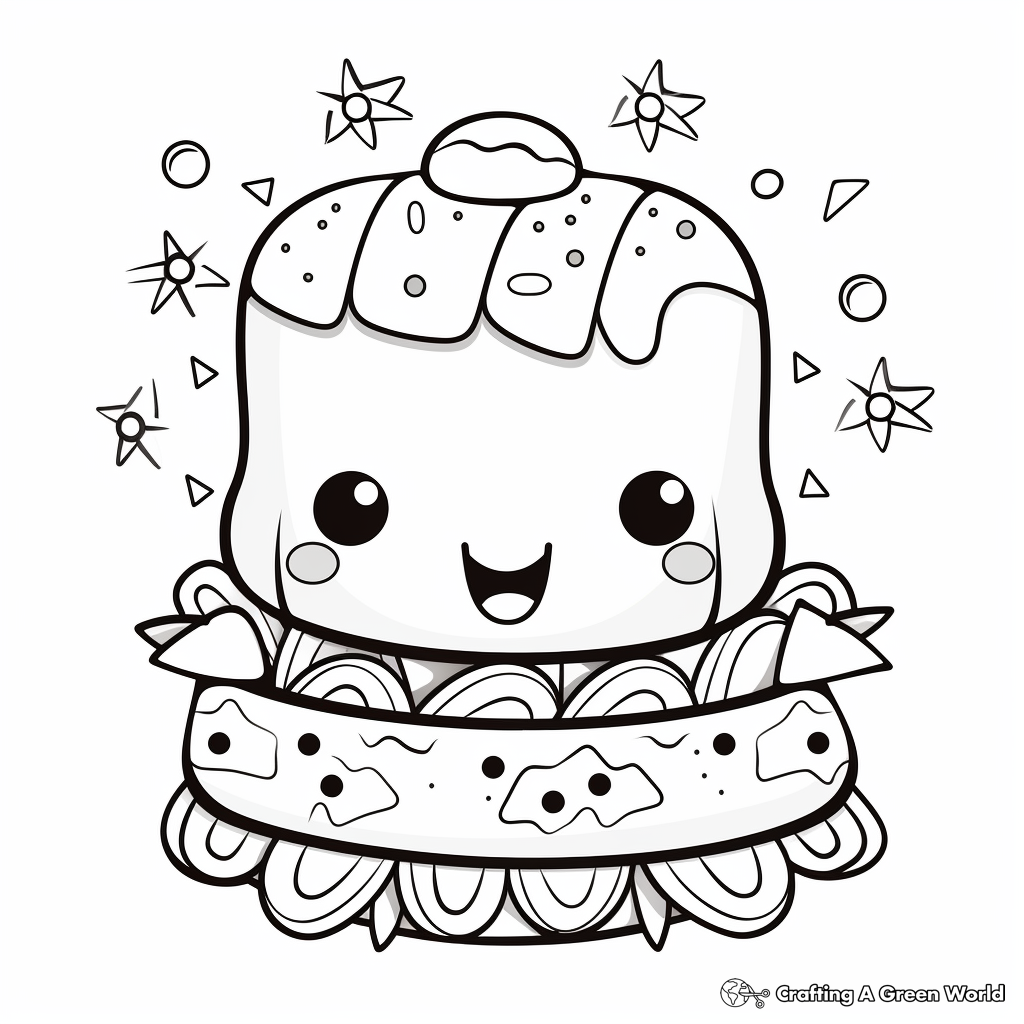 Food kawaii coloring pages