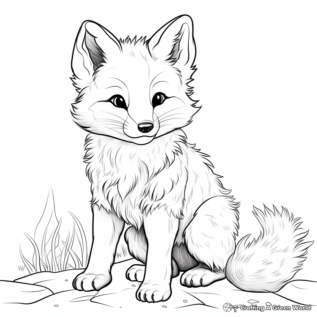 Cute fox coloring pages