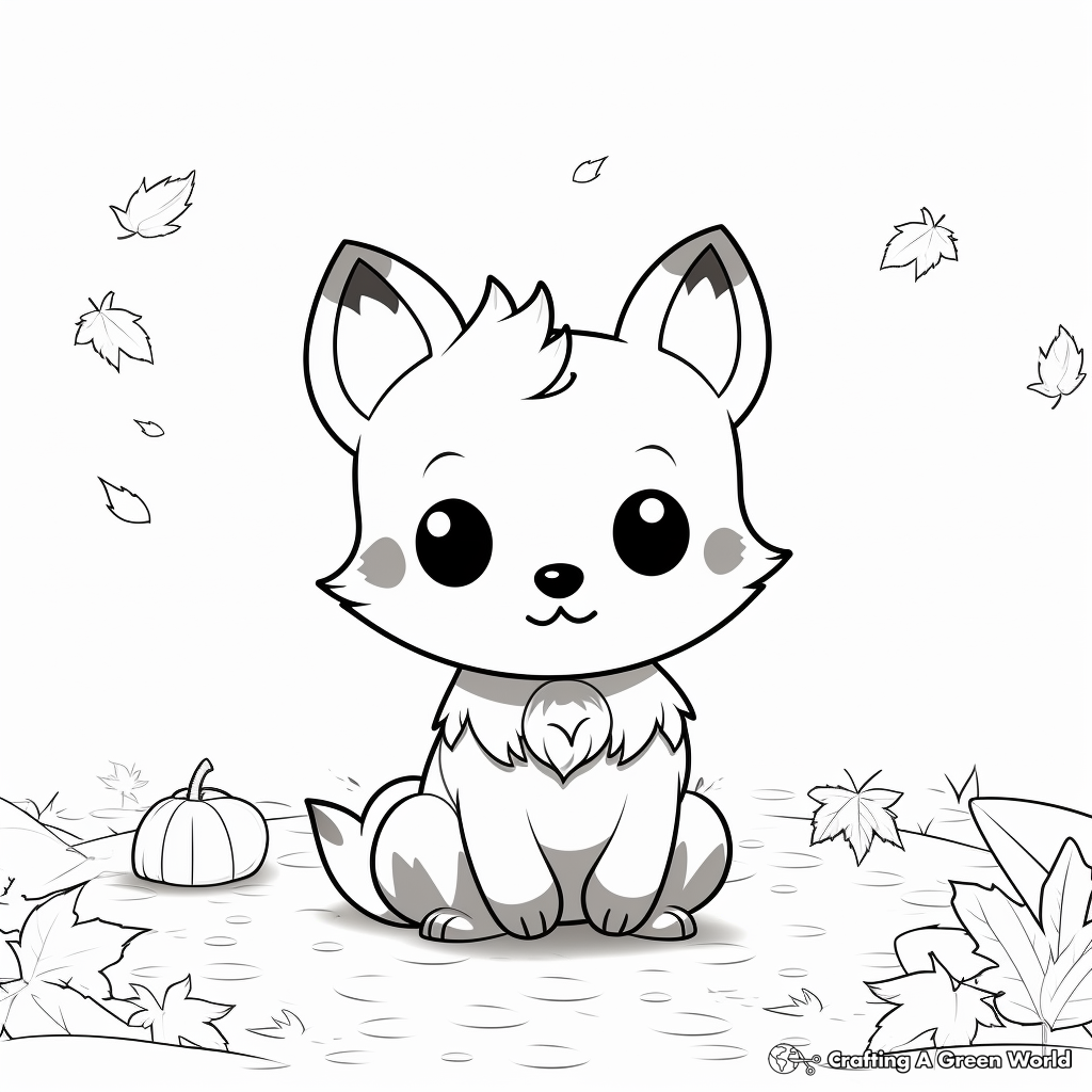 Kawaii fox coloring pages