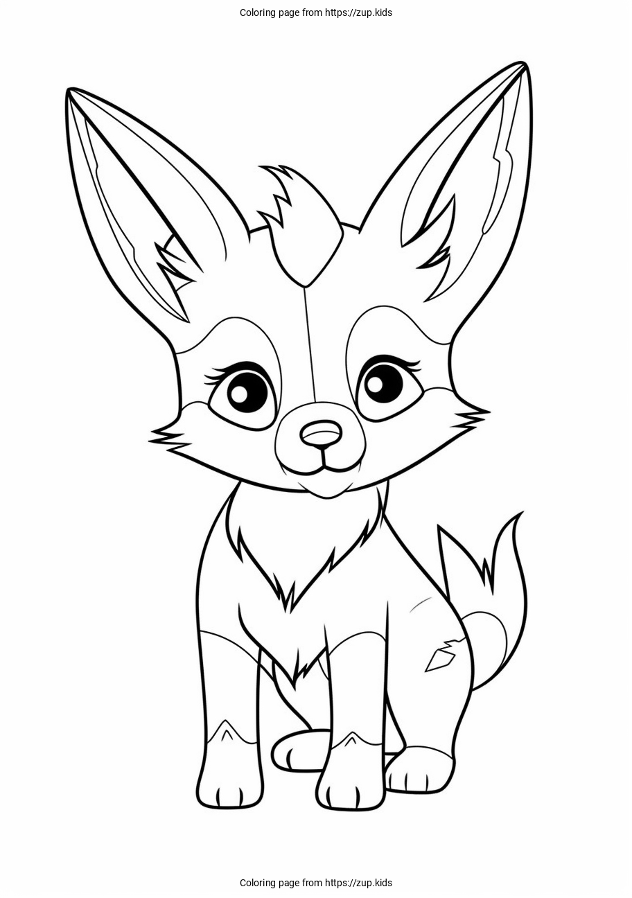 Cute fox coloring page from