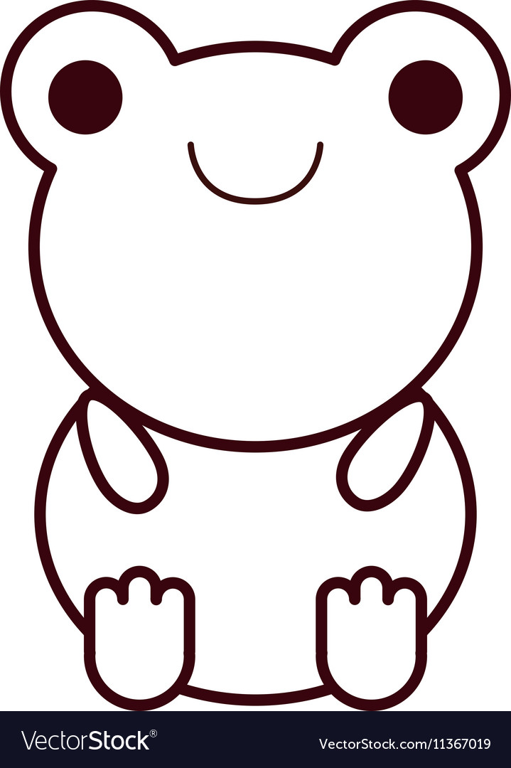 Cute frog kawaii style royalty free vector image