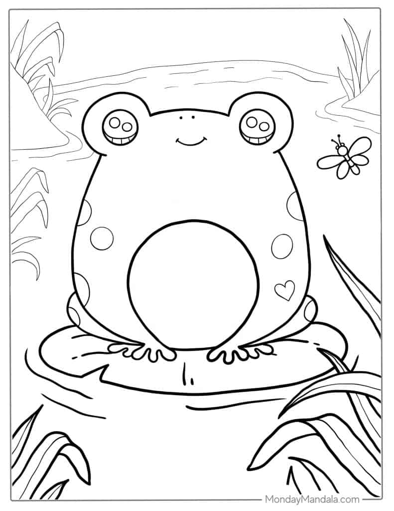 Frog coloring pages free pdf printables