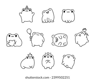 Frog coloring page stock photos