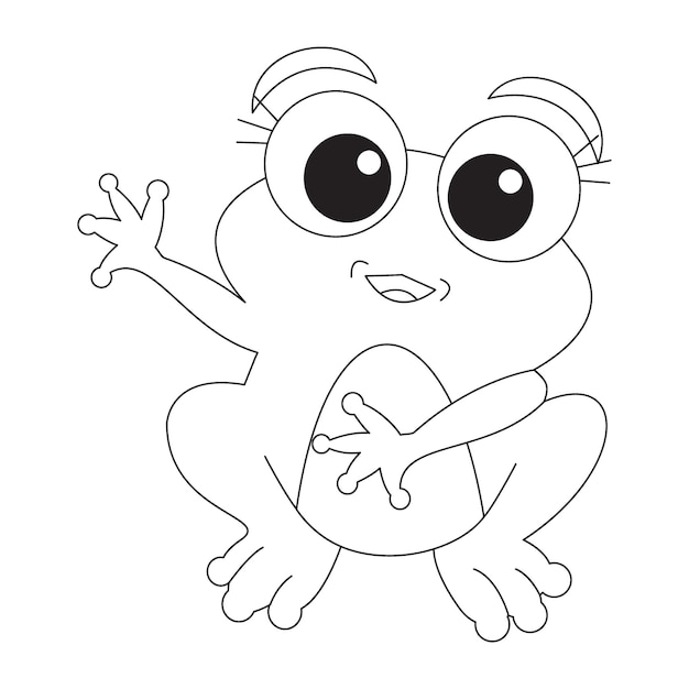 Frog kawaii coloring pages