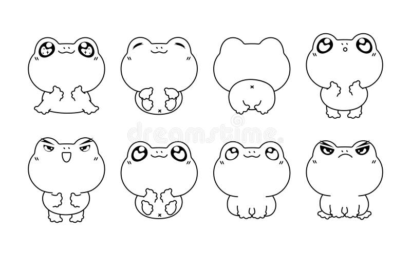 Kawaii frog stickers stock illustrations â kawaii frog stickers stock illustrations vectors clipart