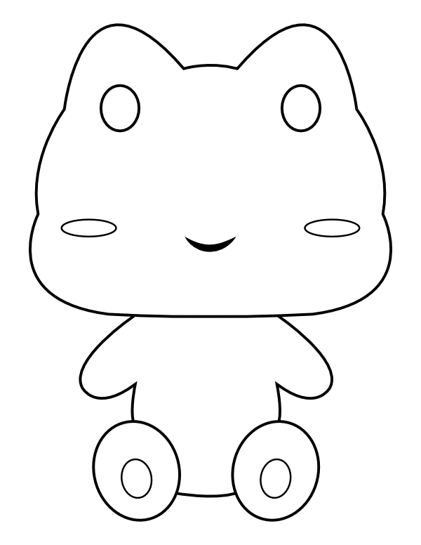 Printable kawaii frog coloring page