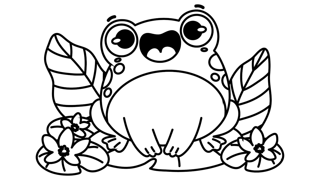 Cute frog drawing drawing coloring simple easy drawing