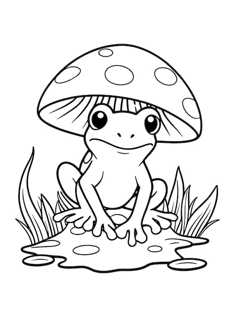 Premium vector frog coloring page line art illustration and vector art