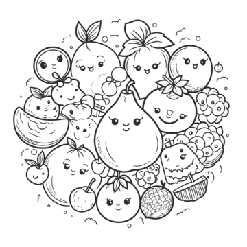 Cute fruit outline png transparent images free download vector files