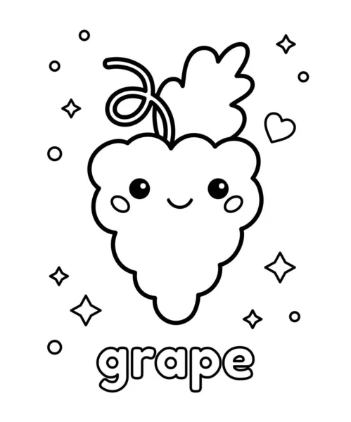 Coloring page kids cute cartoon mango happy face kawaii fruit stock vector by kristina