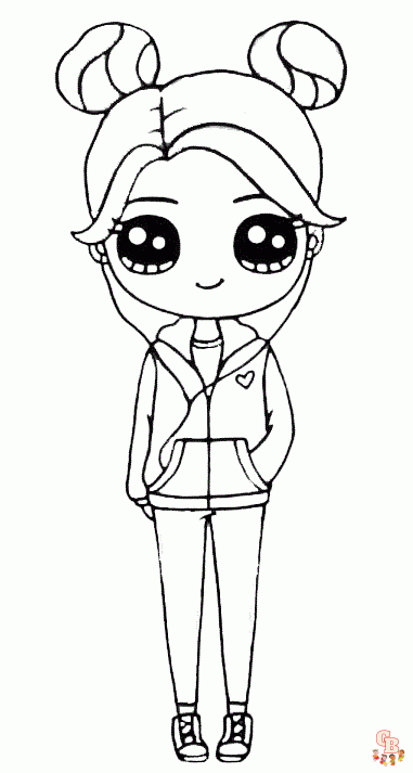 Cute girl illustration coloring pages printable and free