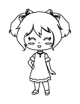 Kawaii girls coloring pages by heidelbymark tpt