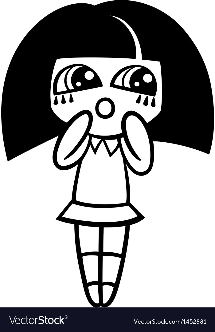 Cartoon kawaii girl coloring page royalty free vector image