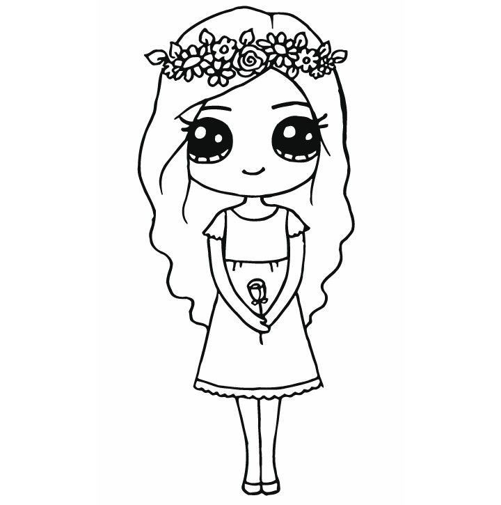 Coloring page kawaii girl drawings lilo and stitch drawings cute small drawings