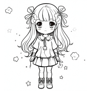 Cute anime girls coloring book adorable japanese kawaii characters for teens and kids books beyond books