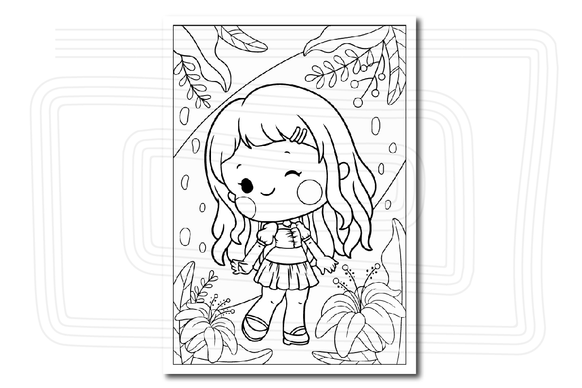 Cute girls vol coloring pages