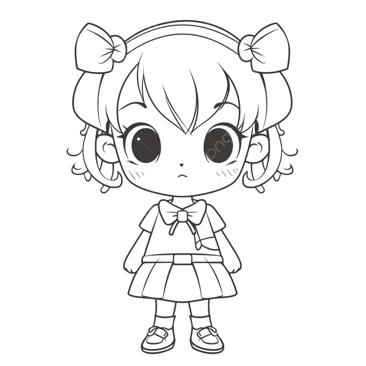 The cute image of kawaii girl coloring page outline sketch drawing vector kawaii drawing wing drawing girl drawing png and vector with transparent background for free download