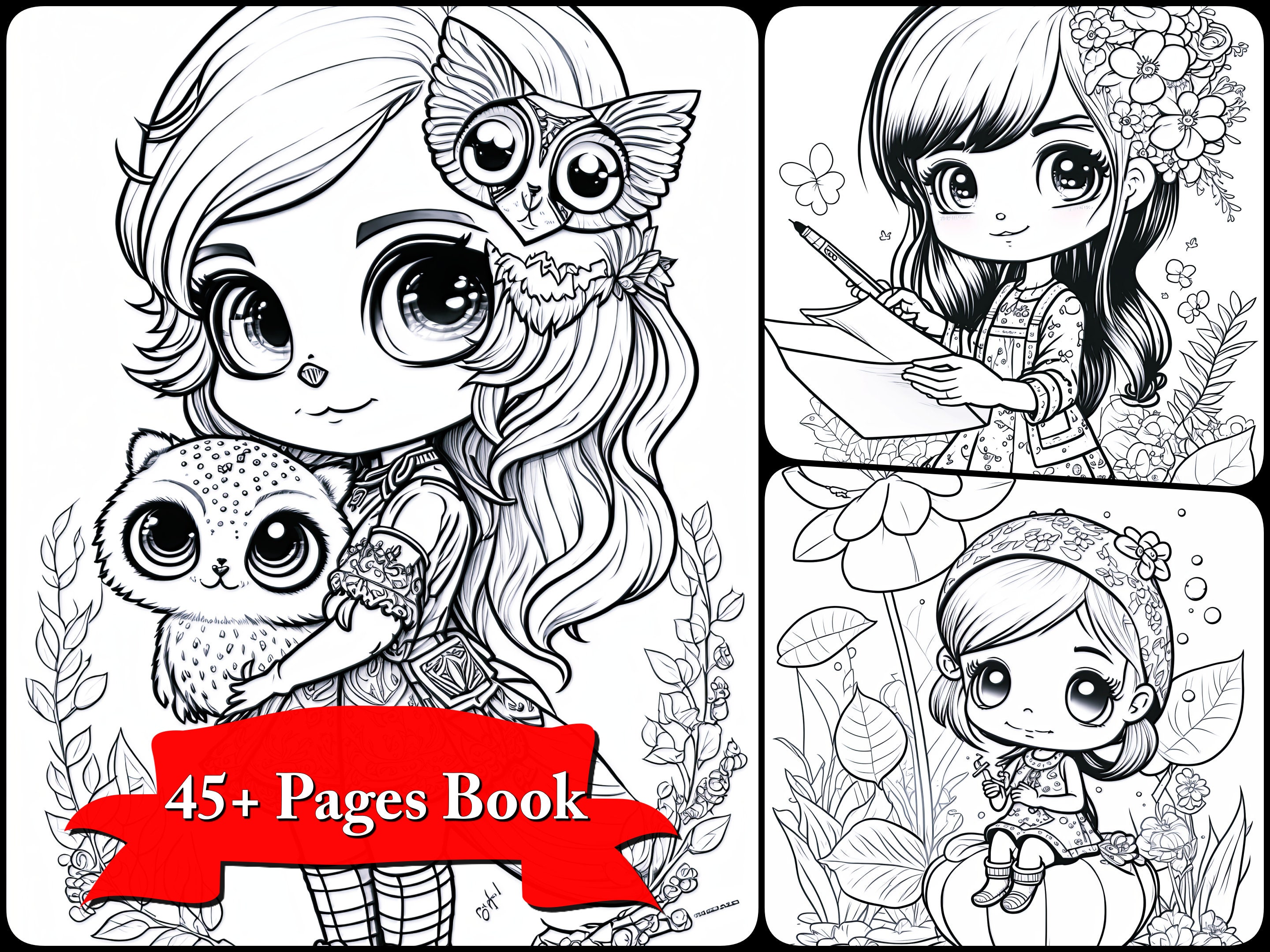 Cute kawaii girl portrait coloring page unleash your creativity with this fun coloring book for kids pdf downloadhigh