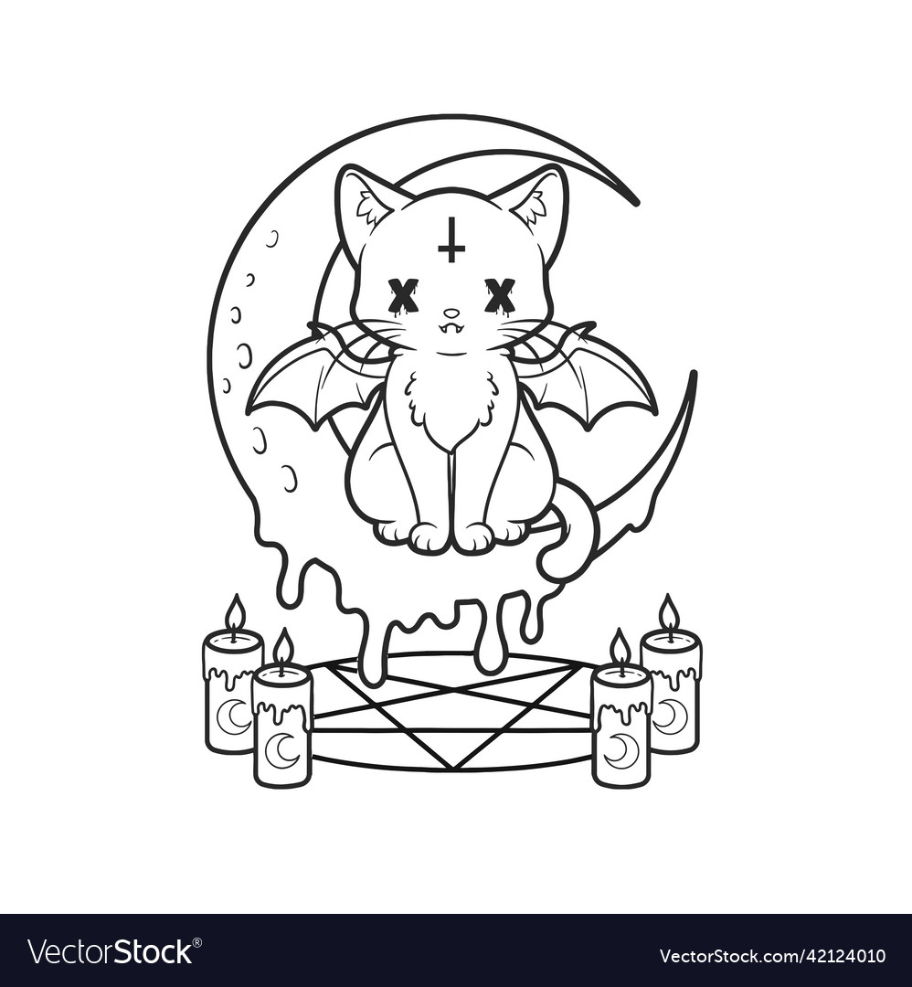 Pastel goth coloring page royalty free vector image