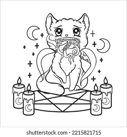 Pastel goth coloring page adult stock vector royalty free