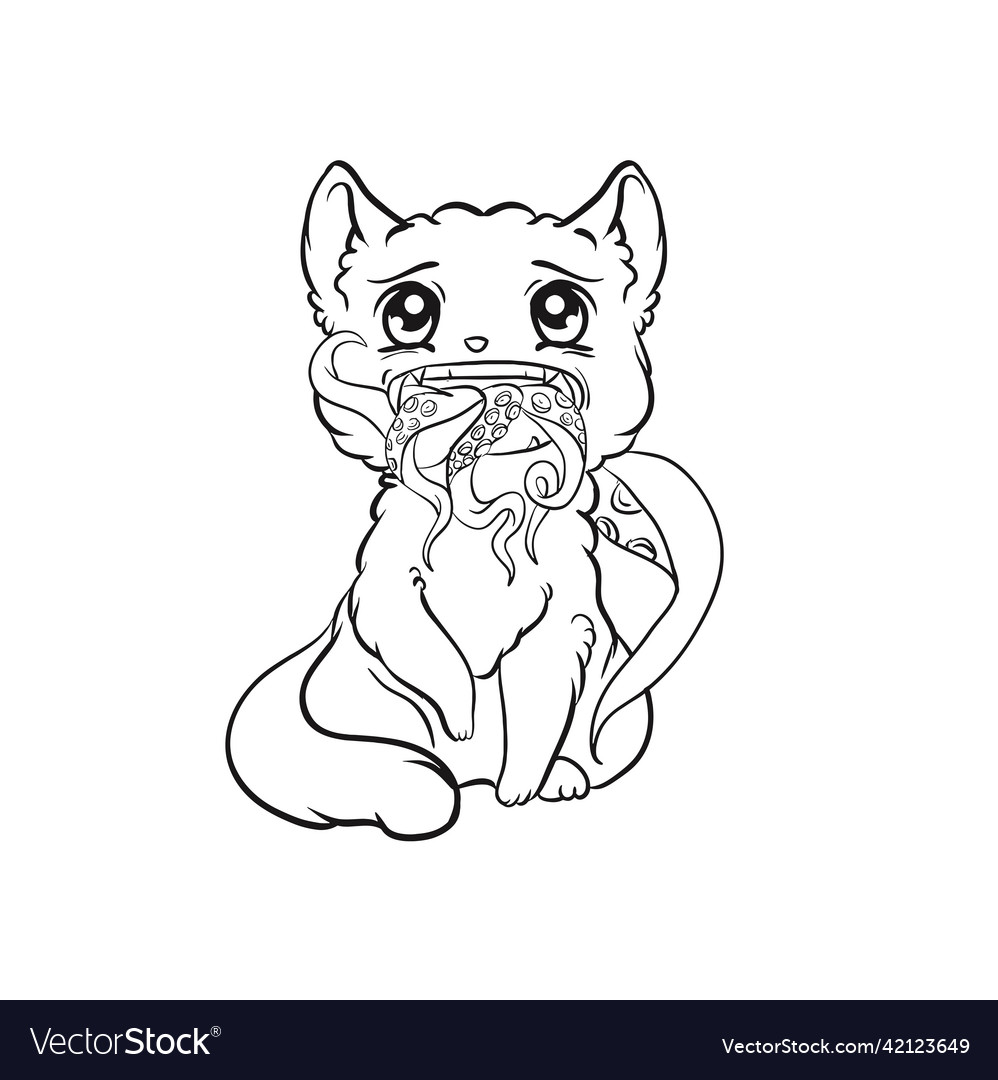 Pastel goth coloring page royalty free vector image