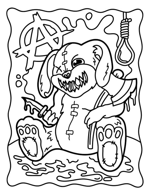 Creepy kawaii pastel goth coloring book cute horror spooky gothic coloring pages for adults