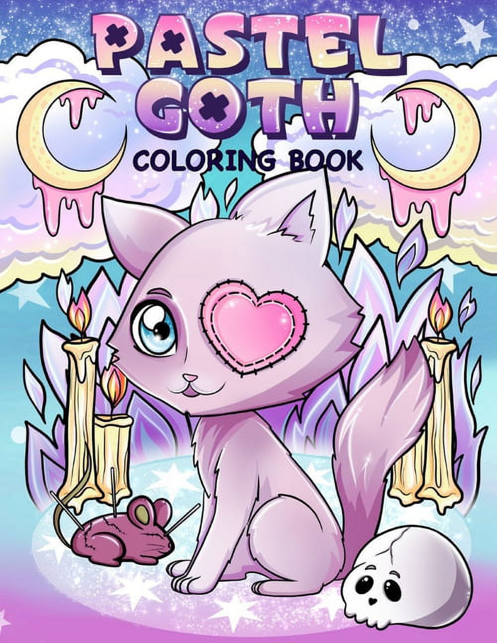 Pastel goth coloring book cute and creepy kawaii coloring pages for adults or grown
