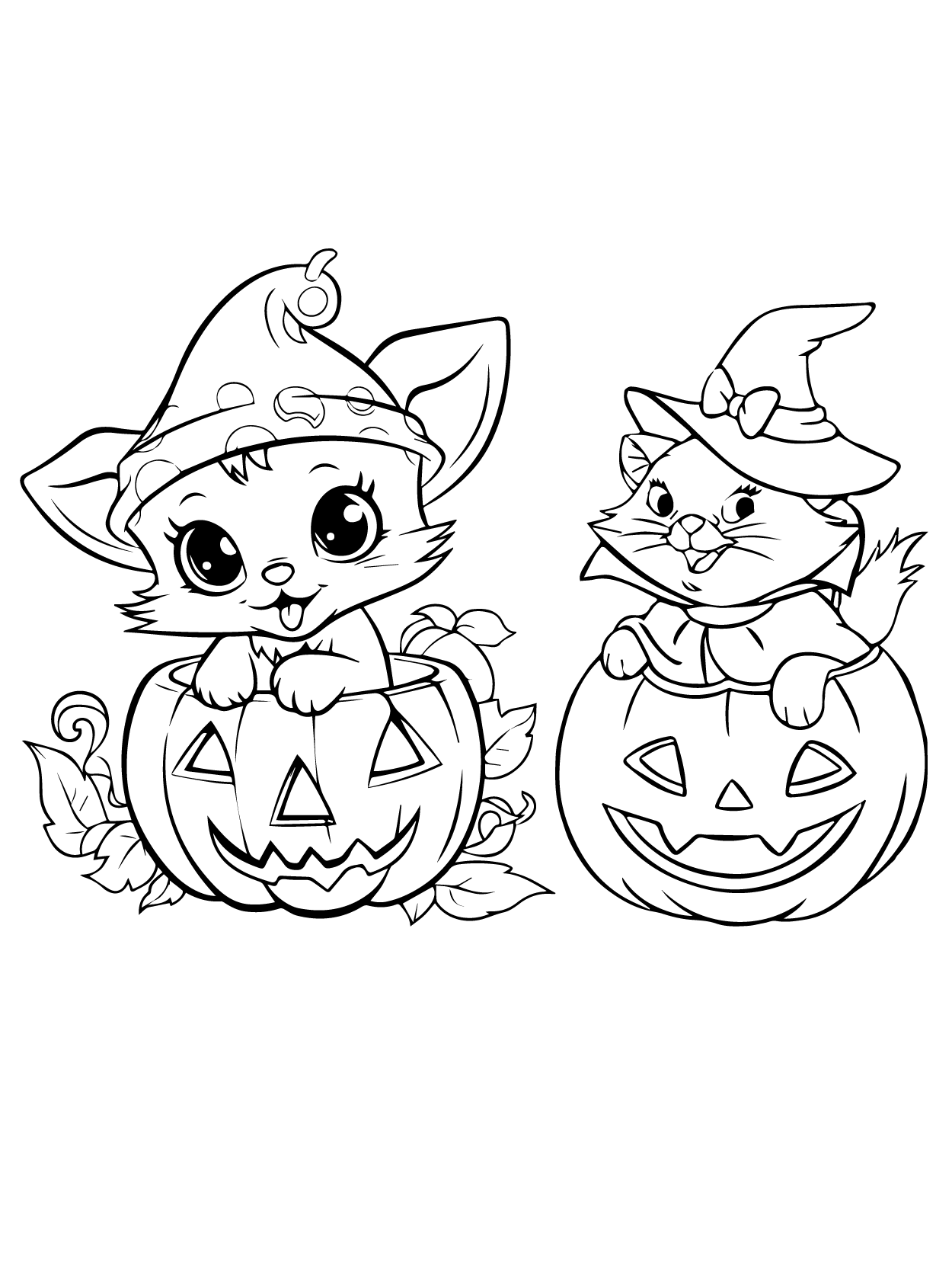 Kawaii halloween coloring pages printable for free download