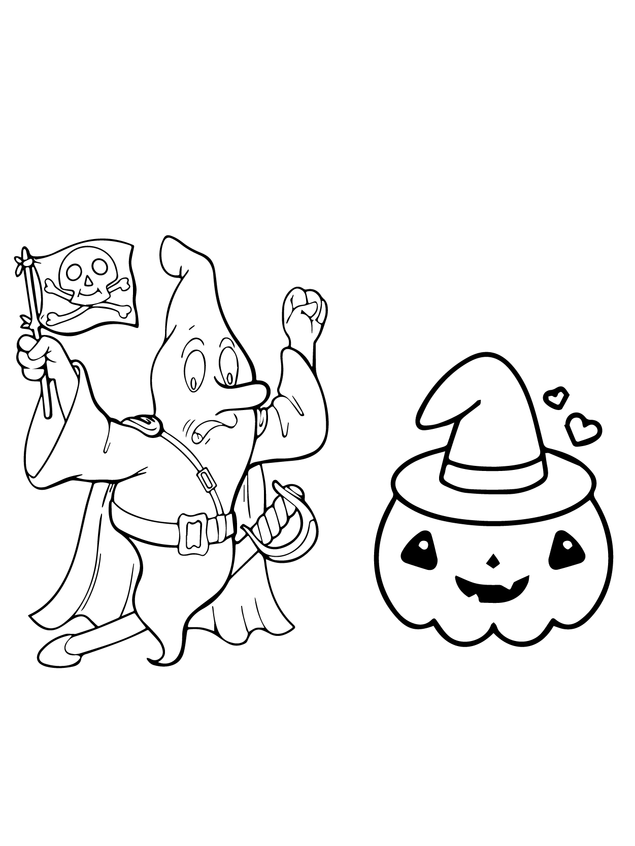 Kawaii halloween coloring pages printable for free download