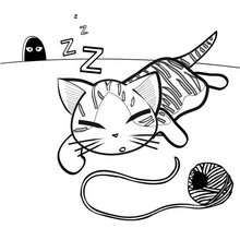 Kawaii kitten coloring pages